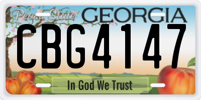 GA license plate CBG4147