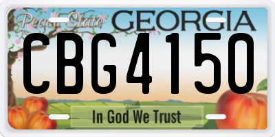 GA license plate CBG4150