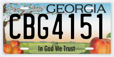 GA license plate CBG4151