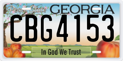 GA license plate CBG4153
