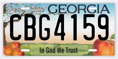 GA license plate CBG4159