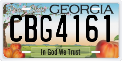 GA license plate CBG4161