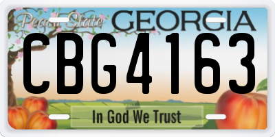 GA license plate CBG4163