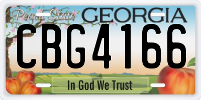 GA license plate CBG4166