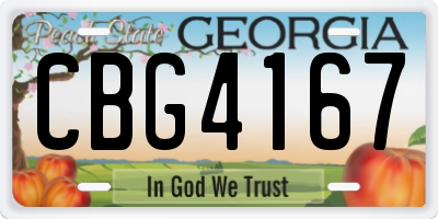 GA license plate CBG4167
