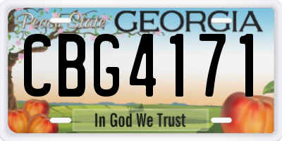 GA license plate CBG4171