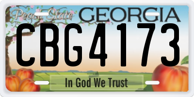 GA license plate CBG4173