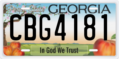 GA license plate CBG4181
