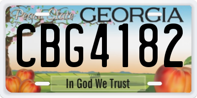 GA license plate CBG4182