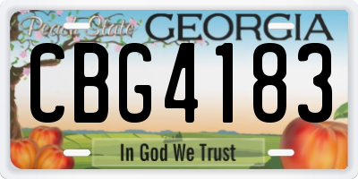 GA license plate CBG4183