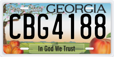 GA license plate CBG4188