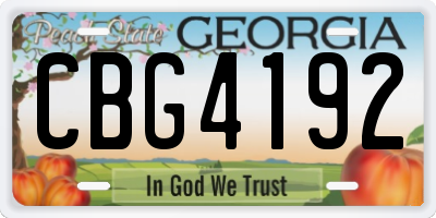 GA license plate CBG4192