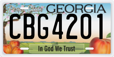 GA license plate CBG4201