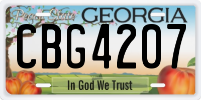 GA license plate CBG4207