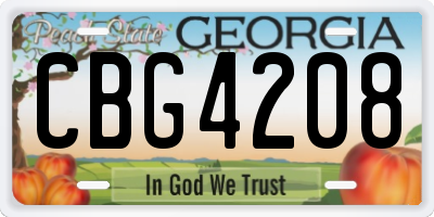 GA license plate CBG4208