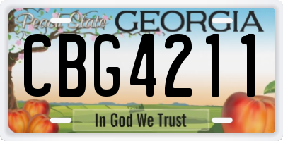 GA license plate CBG4211