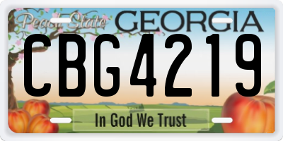GA license plate CBG4219