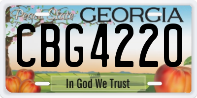 GA license plate CBG4220