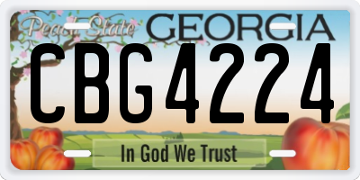 GA license plate CBG4224