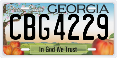 GA license plate CBG4229