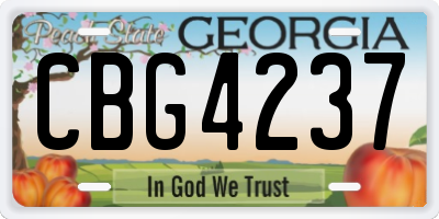 GA license plate CBG4237