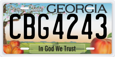 GA license plate CBG4243