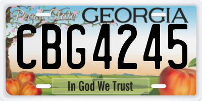 GA license plate CBG4245