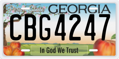 GA license plate CBG4247