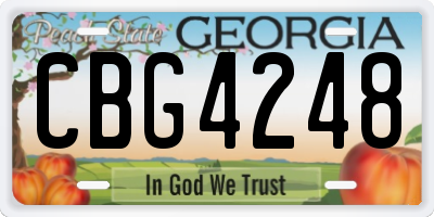 GA license plate CBG4248