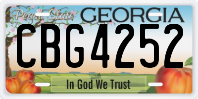 GA license plate CBG4252