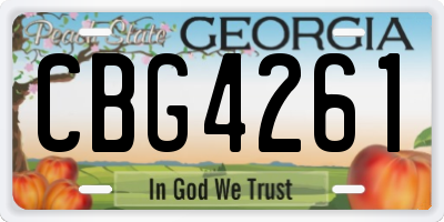 GA license plate CBG4261
