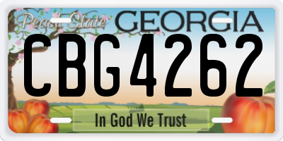 GA license plate CBG4262