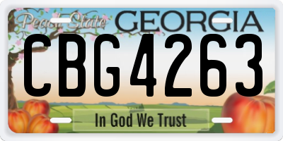 GA license plate CBG4263