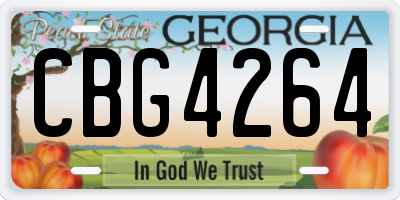 GA license plate CBG4264