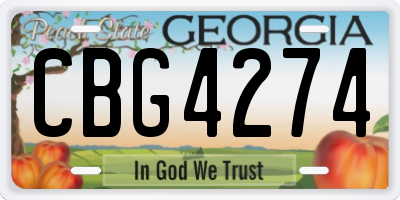 GA license plate CBG4274