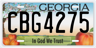GA license plate CBG4275