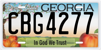 GA license plate CBG4277