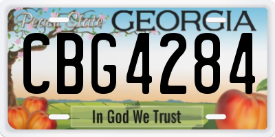 GA license plate CBG4284