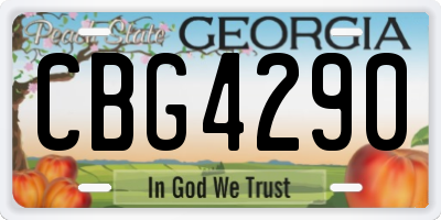 GA license plate CBG4290