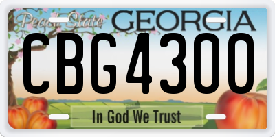 GA license plate CBG4300