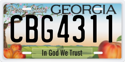 GA license plate CBG4311