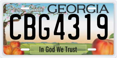 GA license plate CBG4319