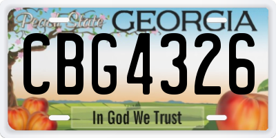 GA license plate CBG4326