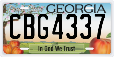 GA license plate CBG4337