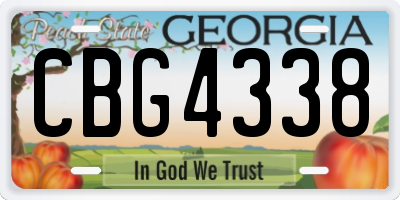 GA license plate CBG4338