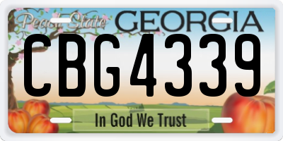 GA license plate CBG4339