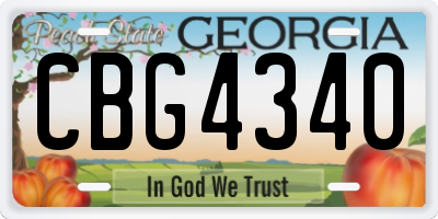 GA license plate CBG4340