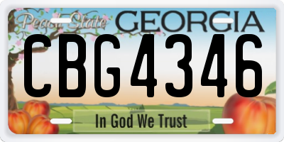 GA license plate CBG4346