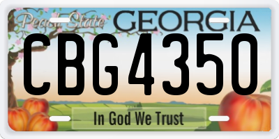 GA license plate CBG4350