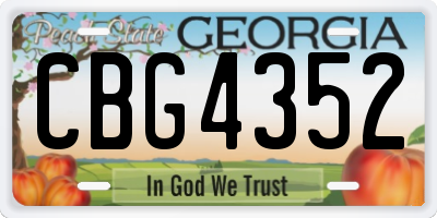 GA license plate CBG4352